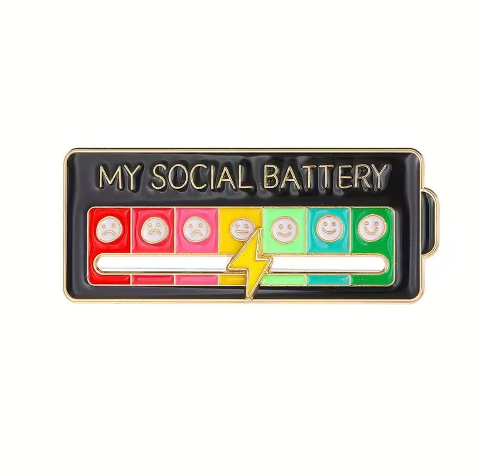 Social Battery Meter Enamel Pin