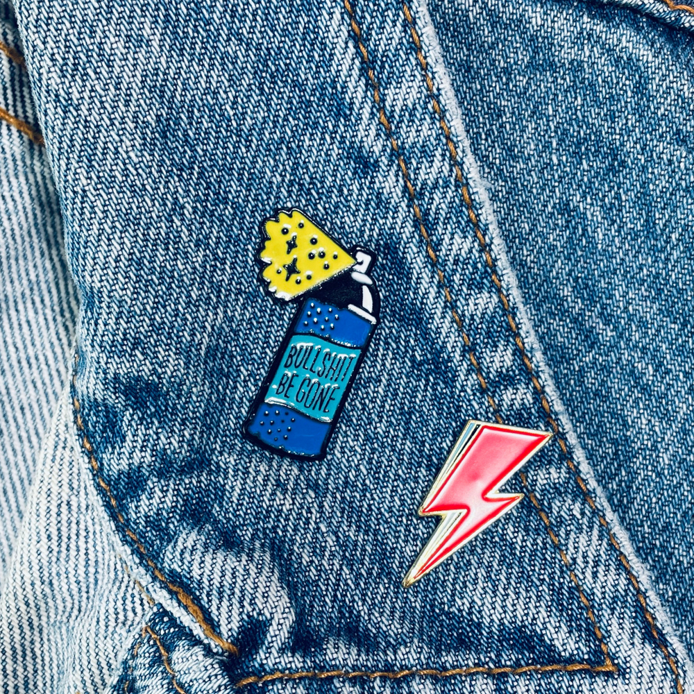 Bullshit Be Gone Spray Enamel Pin